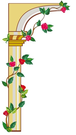 Vintage arch with rosesのイラスト素材