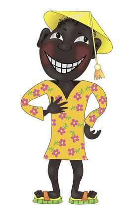   1057;heerful indigenous Inhabitiant of Africa のイラスト素材