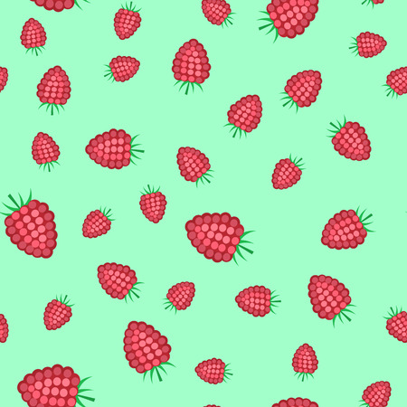Seamless pattern from a pink raspberry on a light background.のイラスト素材