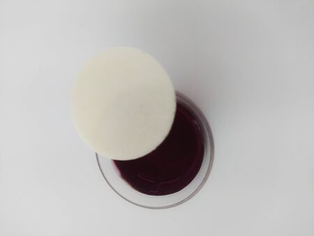 Glass of wine and unleavened bread for holy communionの写真素材