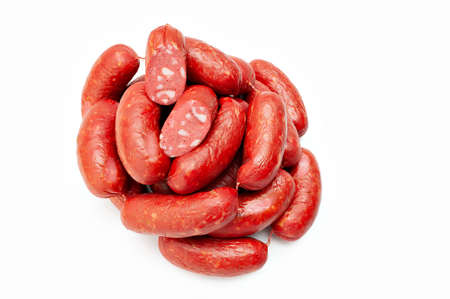 Smoked sausage isolated on white background