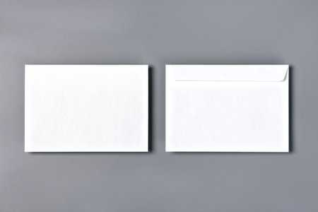 White envelope mockup, blank template, isolated backgroundの写真素材