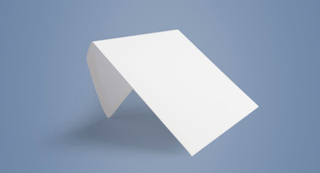 Blank white envelope on a blue background, mockupの写真素材