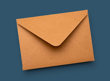 brown kraft vintage paper envelope isolated