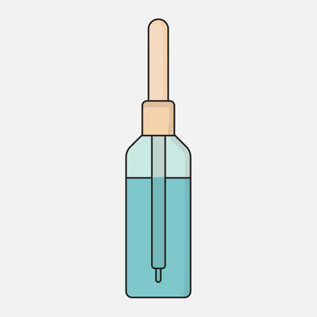 Green bottle with yellow pipetteのイラスト素材