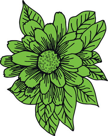 flower green leaf stalkのイラスト素材