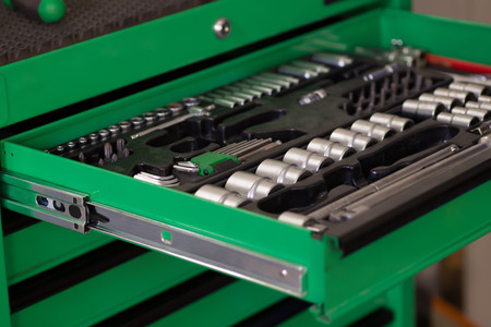Toolbox for auto repair in the garage