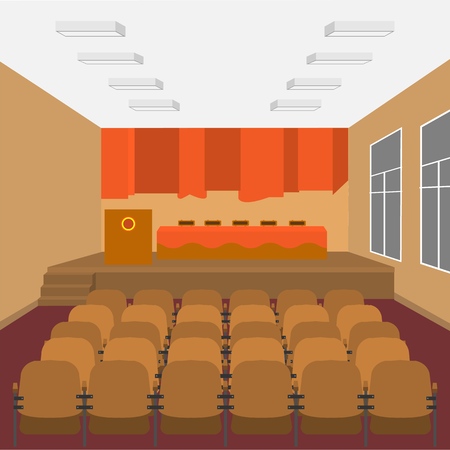 School assembly hall - for events, school concerts, parties, holidaysのイラスト素材