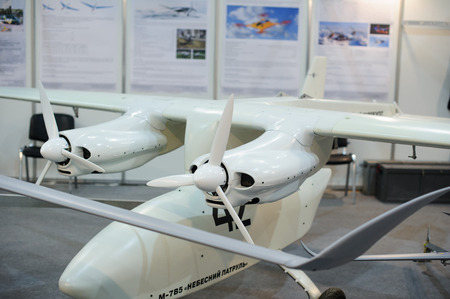 Kiev, Ukraine - October 12, 2017: unmanned reconnaissance aircraft at the exhibition Arms and...