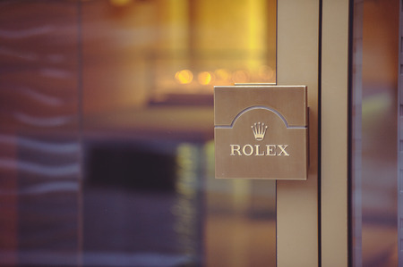 Kiev, Ukraine - June 22, 2017: door of the Rolex store in the center of Kievのeditorial素材