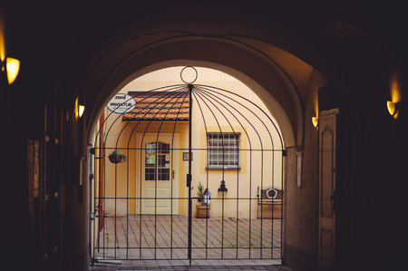 PRAGUE, CZECH REPUBLIC - JUNE 2016: beautiful metal doors in the old building