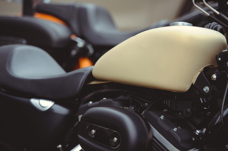 tank and motor of a classic motorcycle, style.の写真素材