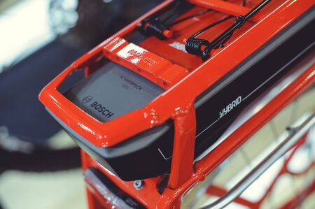 Kiev, UKRAINE - MARCH 2018: battery electric bike modern technology and environmental protection on...