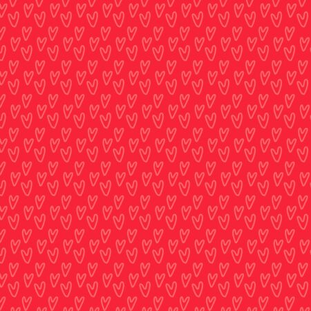 Hand-drawn romantic doodle hearts seamless pattern. Can be used for wedding invitation, card for Valentines Day or card about love.のイラスト素材
