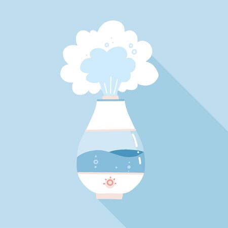 Vector design of humidifier and appliance sign. Web element of electric humidifier and diffuser. Flat vector illustration with shadowのイラスト素材