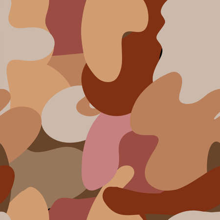 Autumn camouflage trendy seamless pattern of geometric shapes and doodles. Colorful pattern memphis style. Warm color dazzle paintのイラスト素材