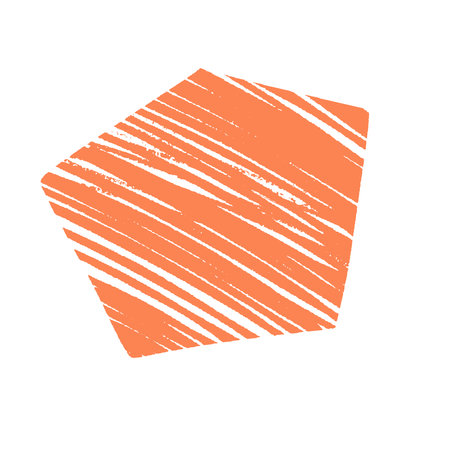 pentagon geometric Shape with pencil scratches, hatched free hand silhouette style handsketch. Vector illustrationのイラスト素材