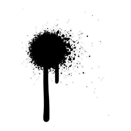 Spray paint dot. Splatter painted drip, grunge art circle texture, graffiti dirty sprayed paint. Abstract paint texture vector illustration . Splatter paint, drip graffiti, splattered textureのイラスト素材