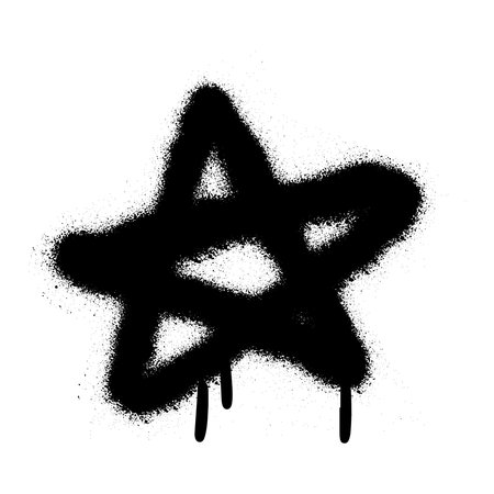 Spray textured graffiti doodle punk shape - star. Hand drawn abstract scribble and squiggle, creative bold shapeのイラスト素材