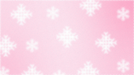 Blurry monochrome stylized snowflake pattern background - minimal geometrical halftone vector Christmas decoration graphic designのイラスト素材