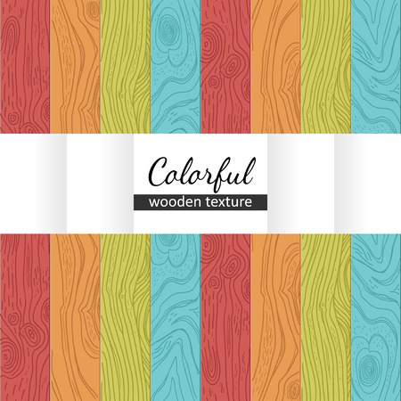 Vector colorful hand drawn wooden seamless texture. EPS 8.のイラスト素材