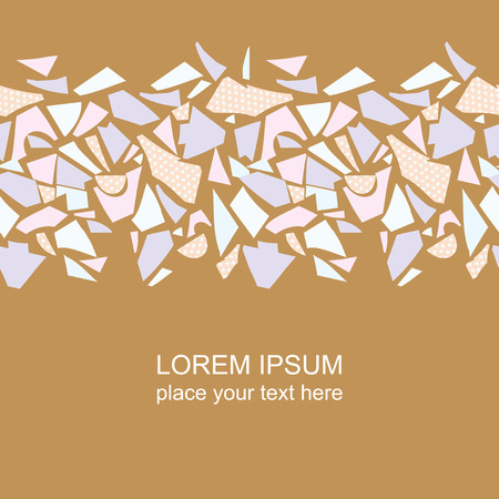 decorative element with text, texture, light paper backgroundのイラスト素材