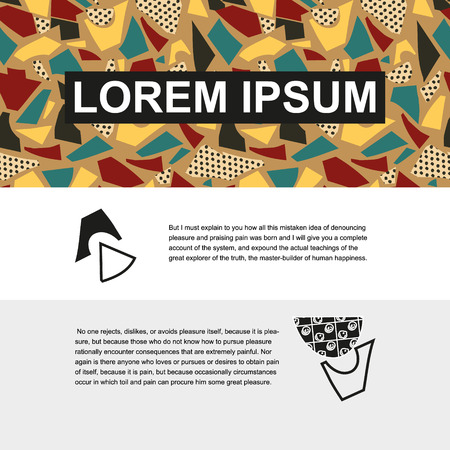 Web page template with abstract header, landing pageのイラスト素材