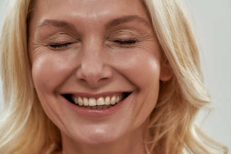 Portrait of beautiful middle aged caucasian woman