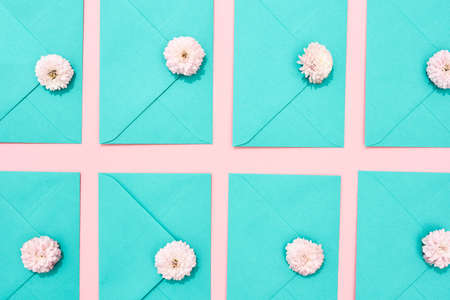 Composition with envelopes for the holiday March 8の写真素材
