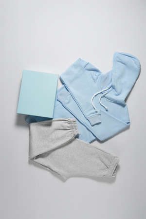 Multicolored things lying on a white backgroundの写真素材