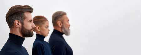 Banner shot of faces of three male generations