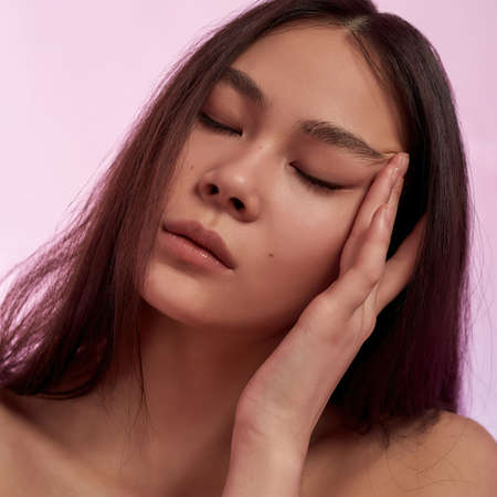 Crop shot of Asian woman with healthy face skinの写真素材