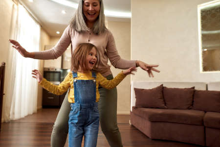 Filling routine day at home with funny activitiesの写真素材