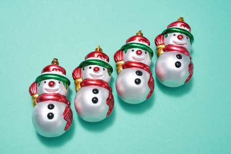 Collection of christmas baubles in form of snowman