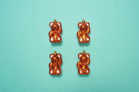 Collection of christmas baubles in form of bear