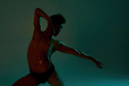 Young elegant male dancer dancing ballet danceの写真素材