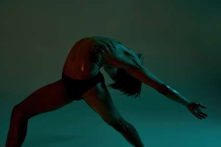 Young slim male dancer dancing ballet danceの写真素材