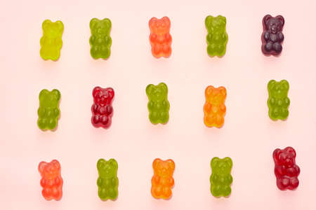 Set of colorful sweet delicious teddy bear candiesの写真素材