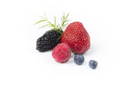 Fresh ripe berry in closeup on isolated white background. Berriesの写真素材