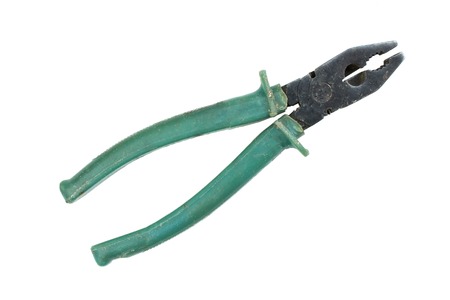 pliers red and black color on white background. Top view.の写真素材