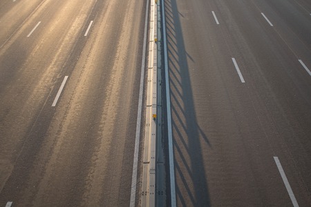 City traffic. The route for the movement of cars, highway, visas from a height. Copy space for text.