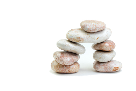 pile of white stones isolated on white background.の写真素材