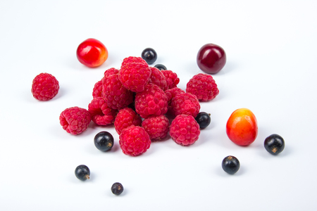 Fresh ripe berry in closeup on isolated white background.の写真素材