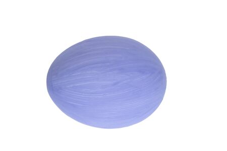 Happy Easter card. Colorful egg on isolated white background. Copy space for text.の写真素材