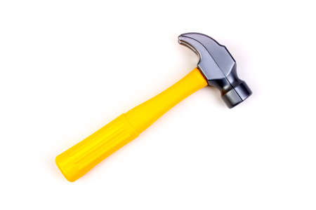 Toy. The hammer isolated on white background. Top view.The hammer isolated on white background. Top view.の写真素材