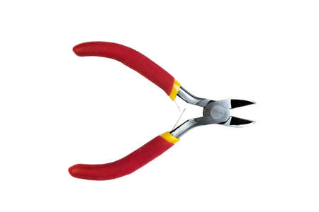 nippers on white background. Tool. Top view.の写真素材