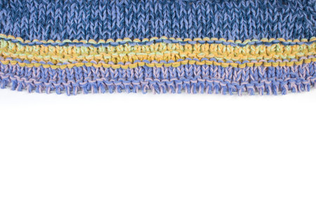 Knitting series: rib knit, threads and circular needles at work.