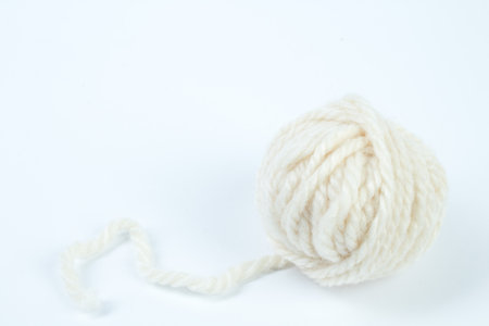 Knitting yarn isolated on a white background. white.の写真素材