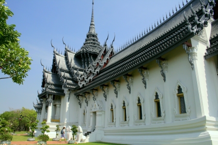 white temple in Bangkokの写真素材