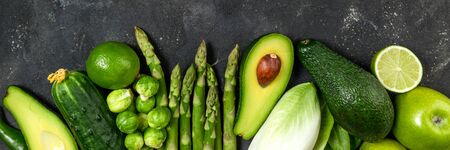 Green vegetables. Varieties of healthy food vegetables and fruits. Healthy eating, keto diet,...